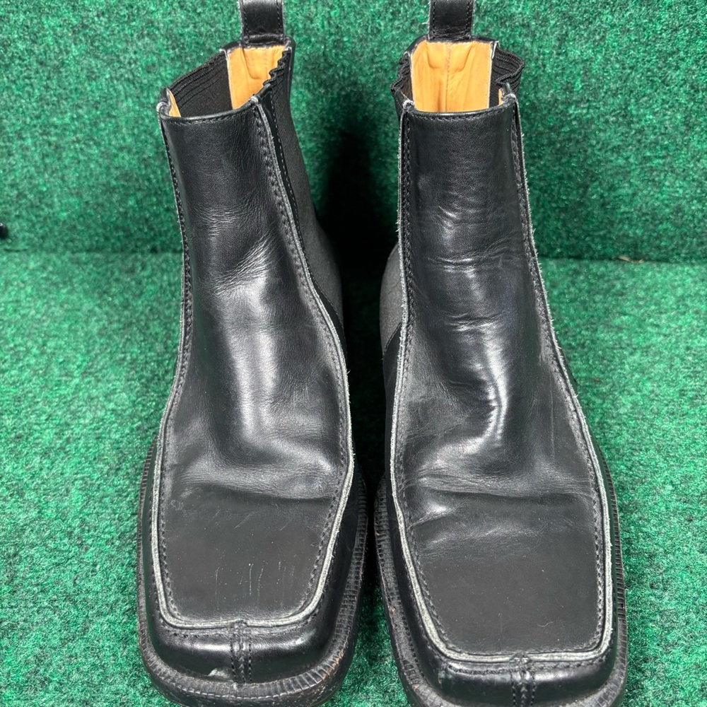Gianni Versace Womens Shoe Black Patent Leather Square Toe Vintage Size 9 (39.5) - Picture 2 of 6